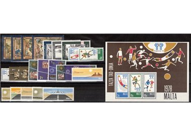 MALTA 1978 Annata completa 22v + 1 BF MNH**