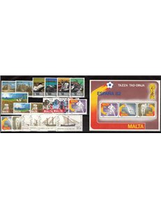 MALTA 1982 Annata completa 18v + 1 BF MNH**