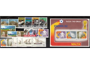 MALTA 1982 Annata completa 18v + 1 BF MNH**