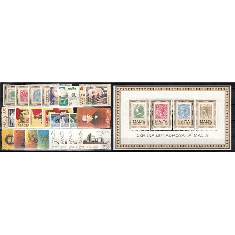 MALTA 1985 Complete Year 24v + 1 s/s MNH**