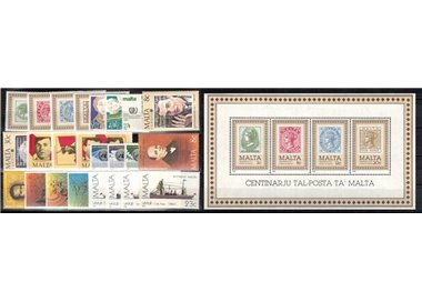MALTA 1985 Complete Year 24v + 1 s/s MNH**