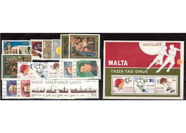 MALTA 1986 Annata completa 19v + 1 BF MNH**