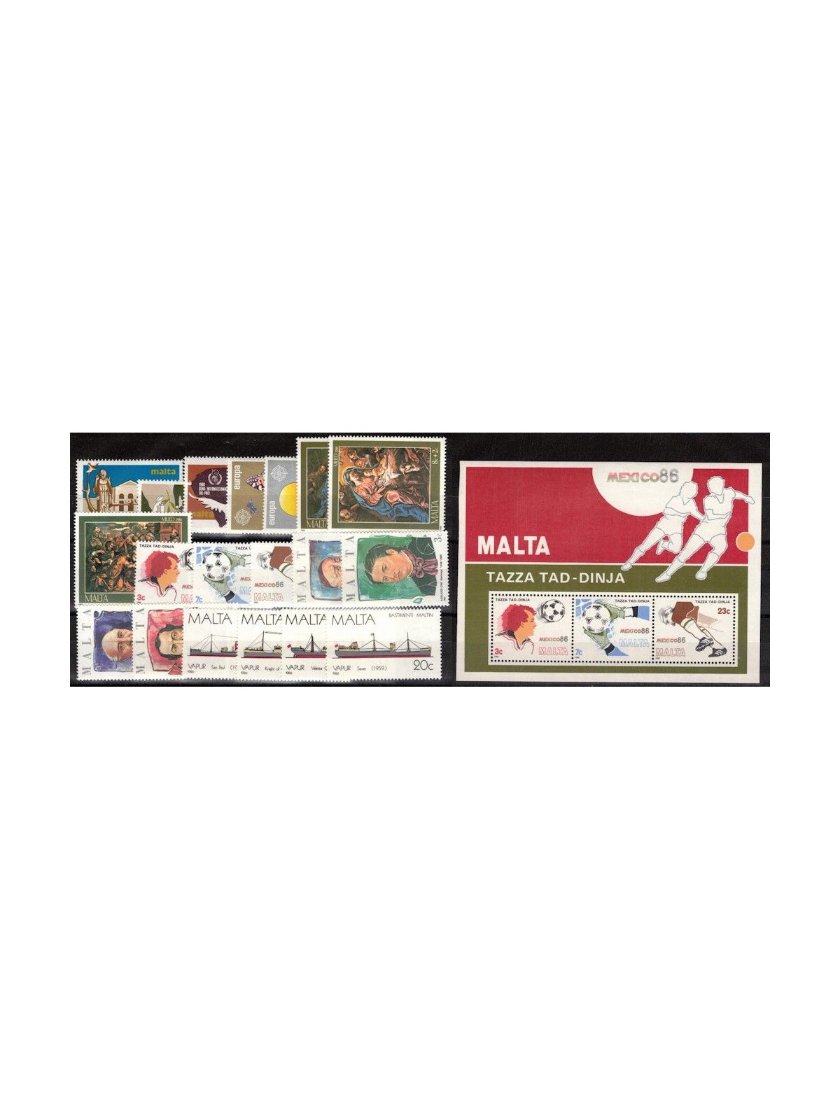 MALTA 1986 Annata completa 19v + 1 BF MNH**