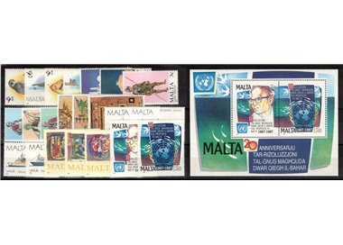 MALTA 1987 Complete Year 22v + 1 s/s MNH**