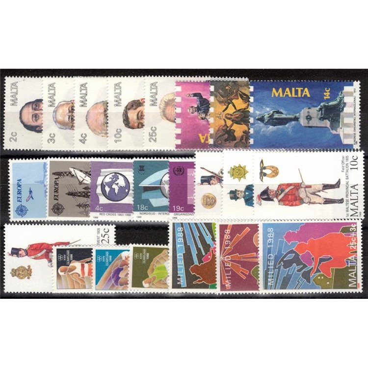 MALTA 1988 Annata completa 23v MNH**