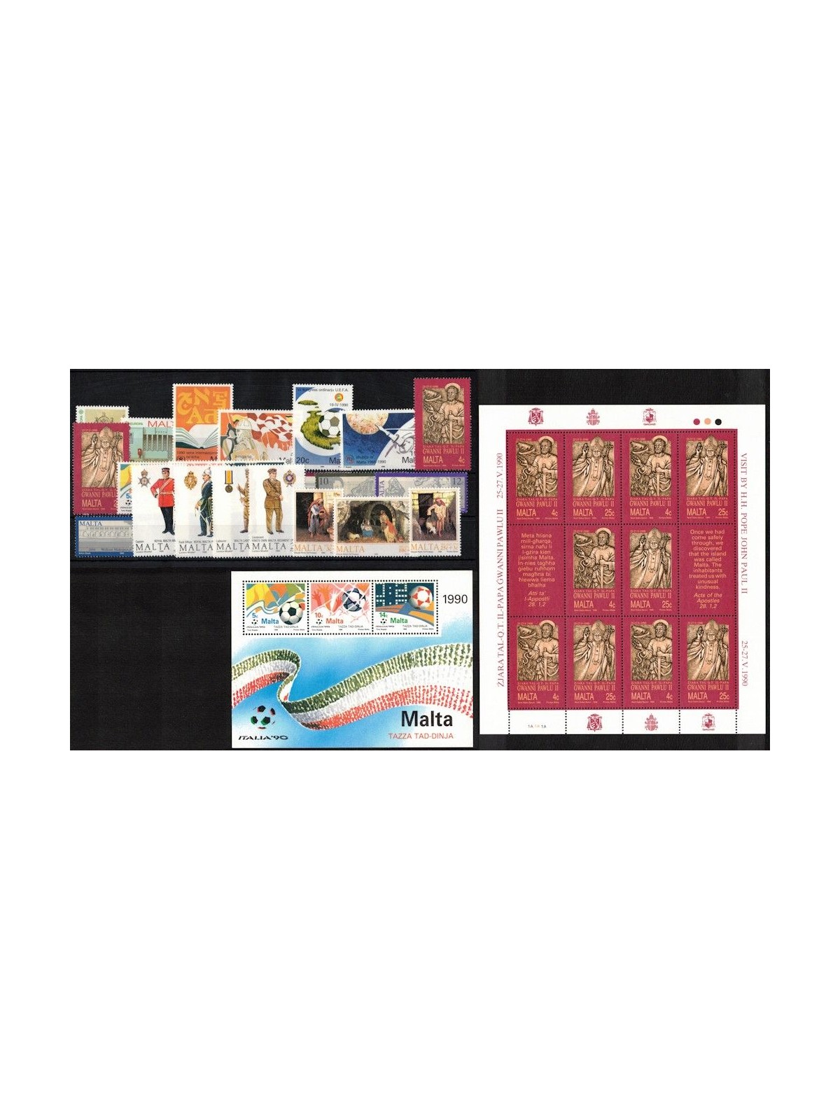 MALTA 1990 Complete Year 22v + 2 s/s MNH**
