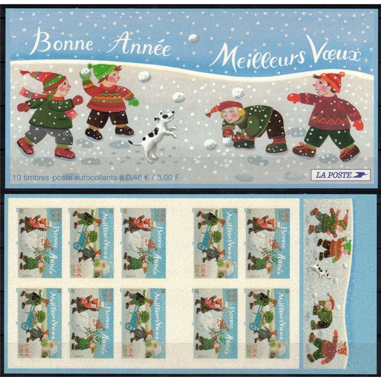 FRANCE 2001 New Year's Greetings booklet MNH**