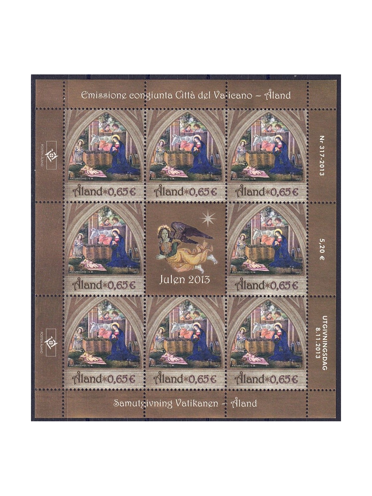 ALAND 2013 Christmas m/s MNH**
