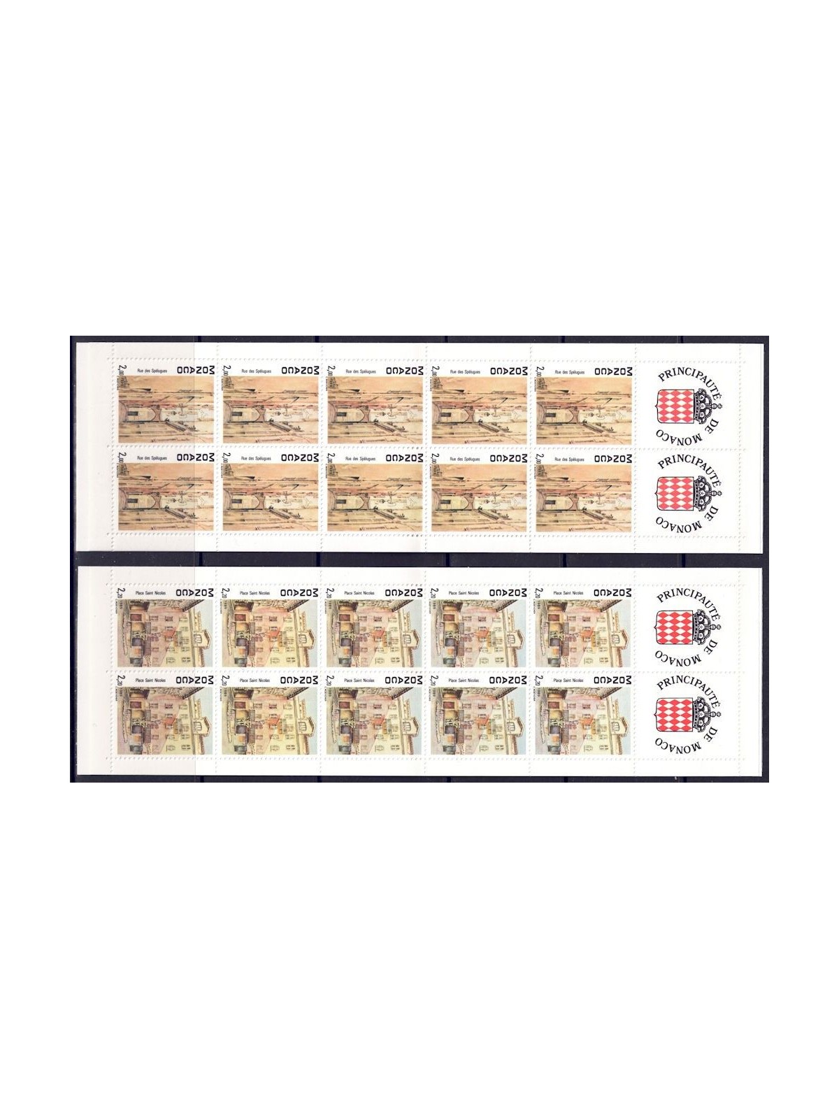 MONACO 1989 Vedute (Claude Rosticher) 2 LB MNH**