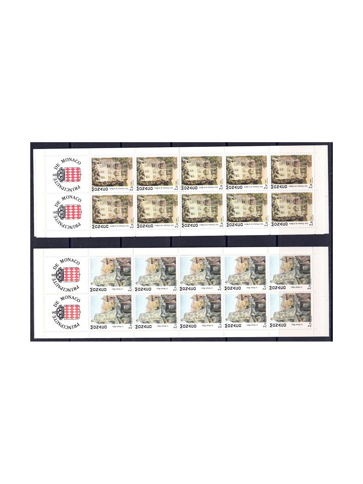 MONACO 1990 Vedute (Claude Rosticher) 2 LB MNH**