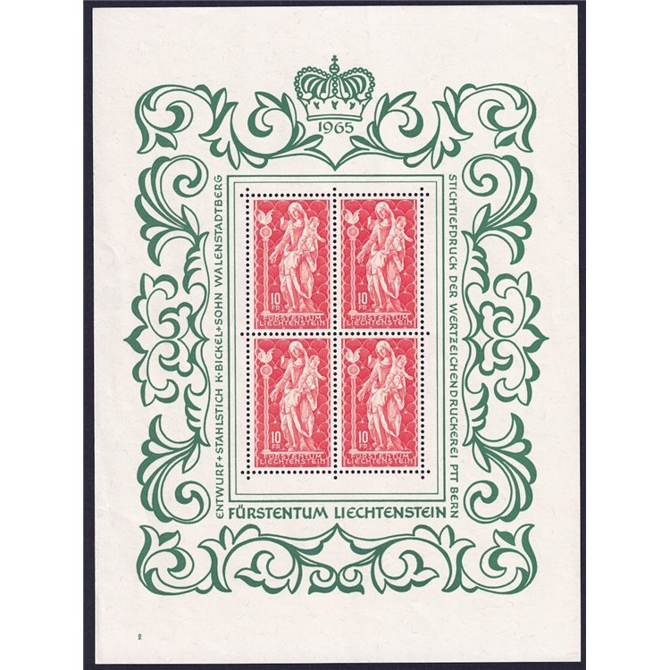 LIECHTENSTEIN 1965 Madonna lignea del 700 MF MNH**
