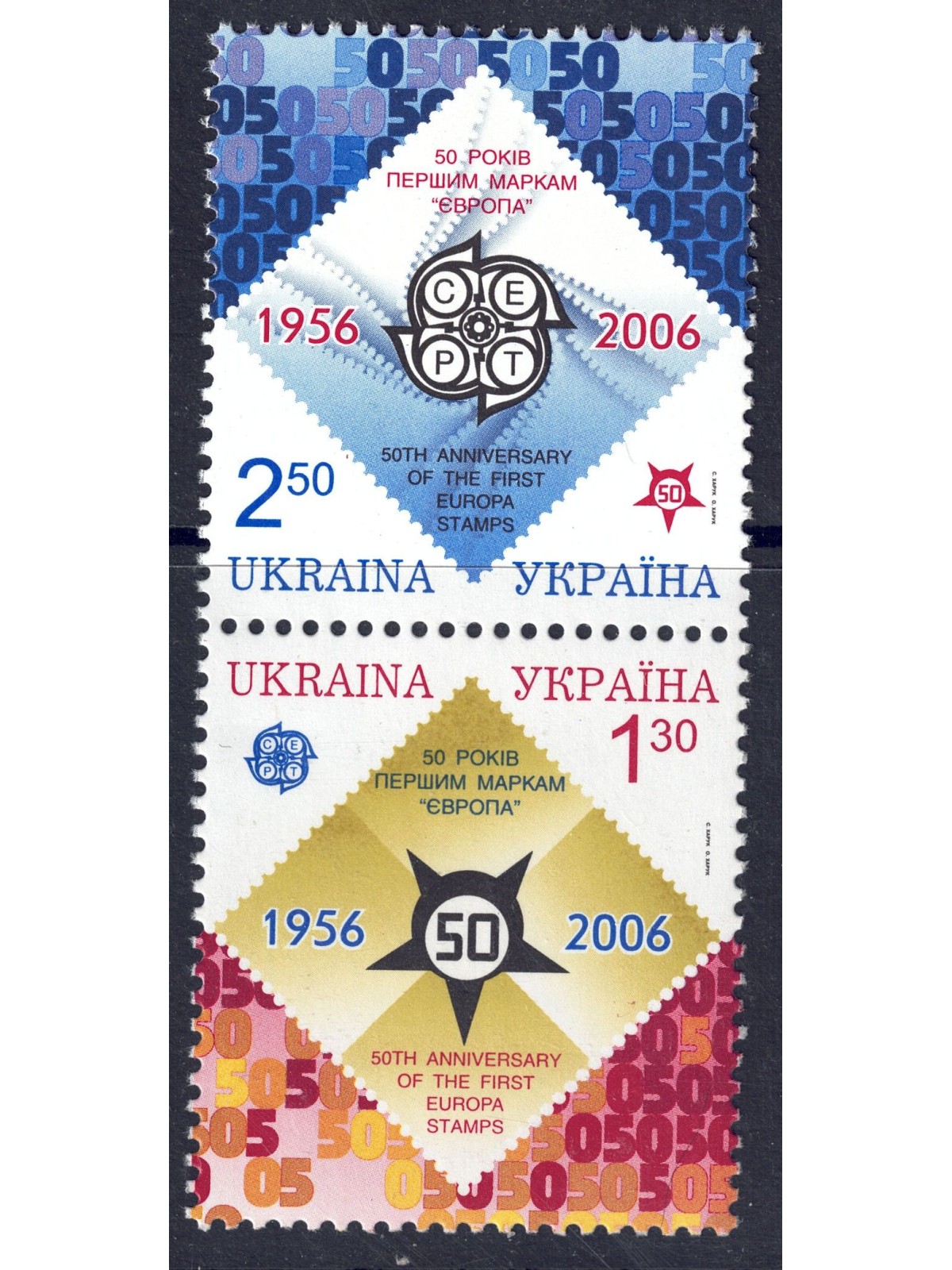 UCRAINA 2006 Cinquantenario dei francobolli della serie Europa 2v MNH**