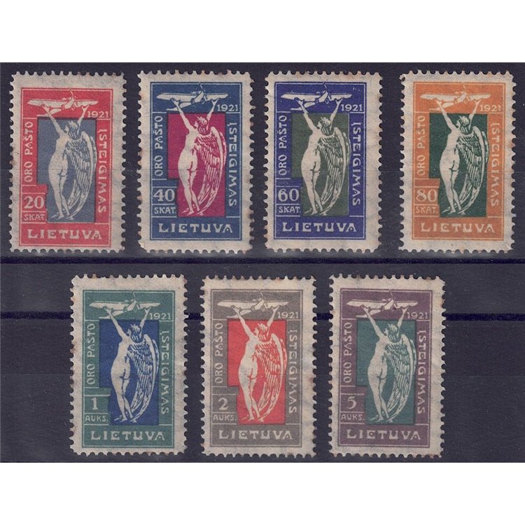 LITHUANIA 1921 Air Mail Service 7v MNH**