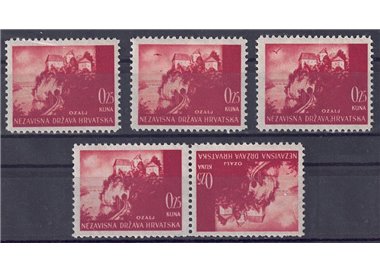 CROATIA 1941-43 Panoramic views (variety) 5v MNH**