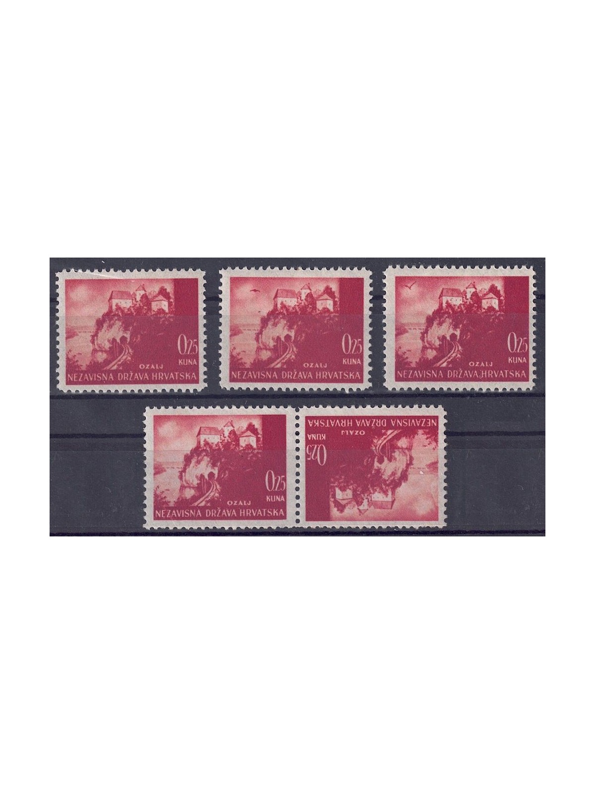 CROATIA 1941-43 Panoramic views (variety) 5v MNH**
