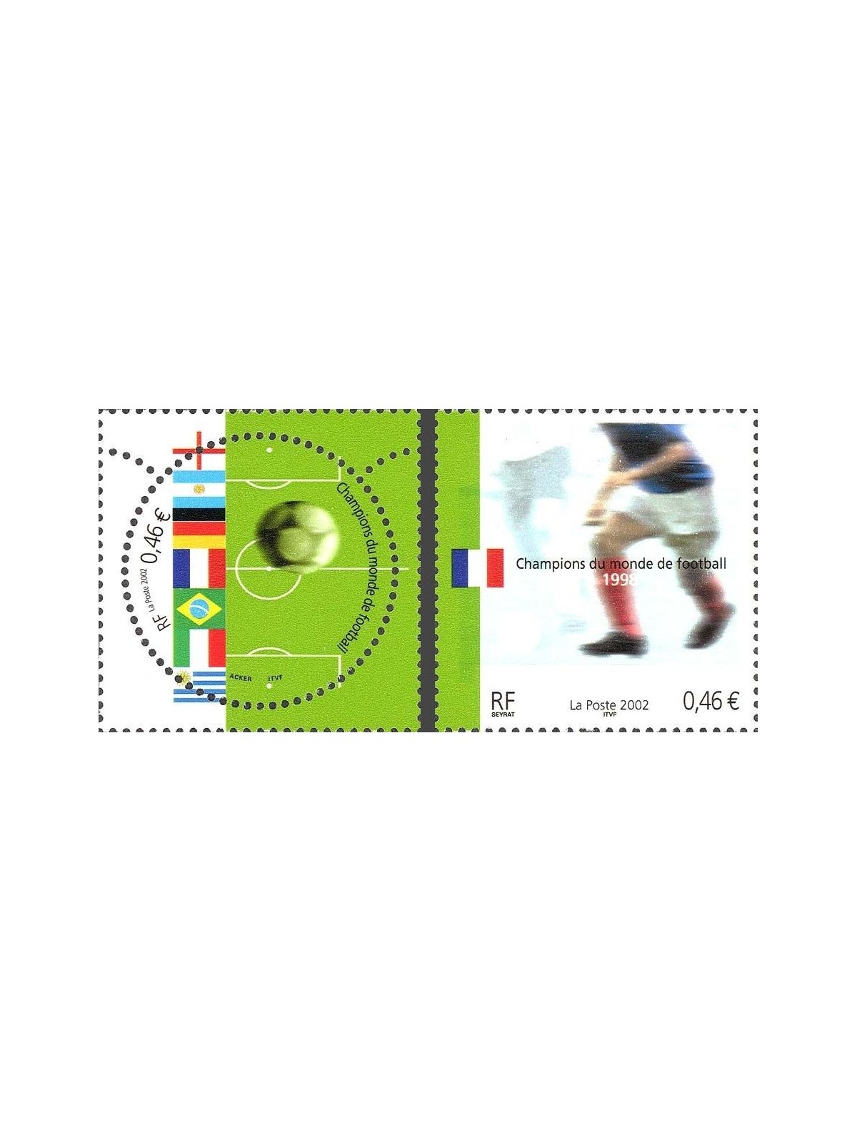 FRANCIA 2002 Campioni del mondo di calcio 2v MNH**