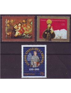 PORTUGAL 1995 Saint Anthony of Padua 3v MNH**