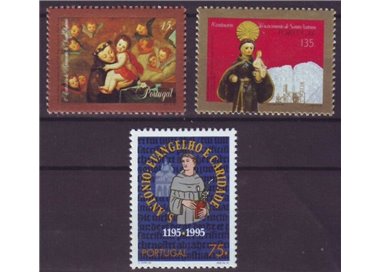 PORTUGAL 1995 Saint Anthony of Padua 3v MNH**