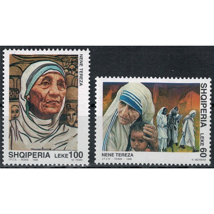 ALBANIA 1998 Mother Teresa of Calcutta 2v MNH**