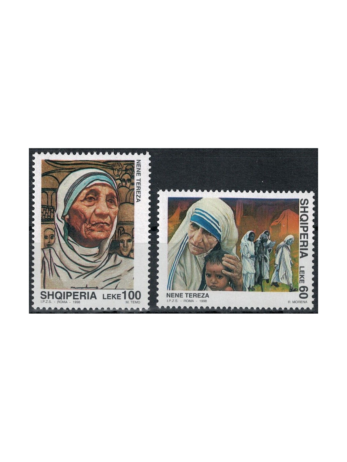 ALBANIA 1998 Mother Teresa of Calcutta 2v MNH**