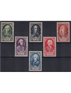 FRANCIA 1949 Celebrità del XVIII secolo 6v MNH**