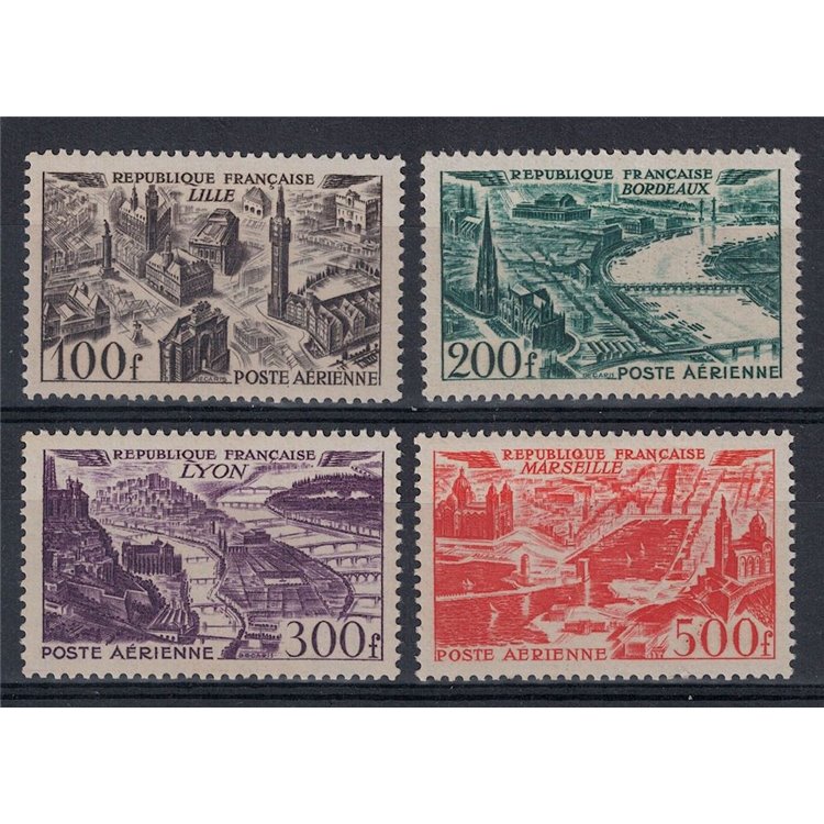 FRANCE 1949 Airmail (views) 4v MNH**