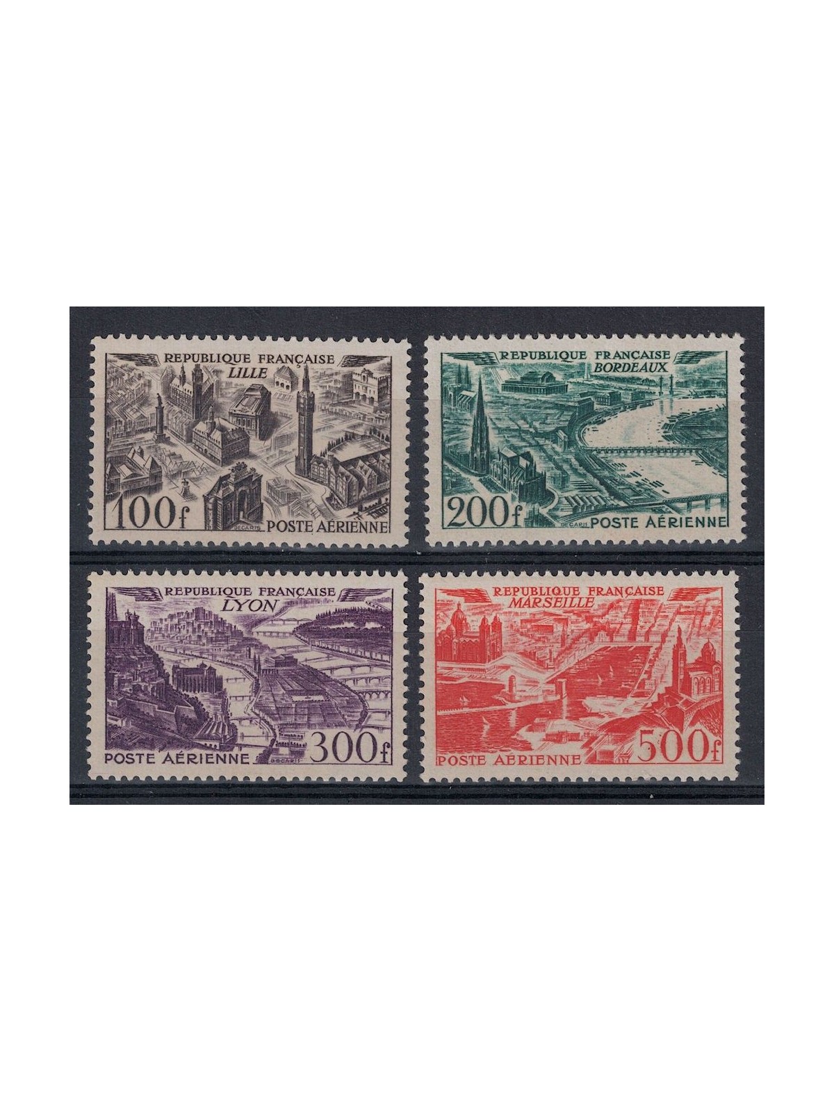 FRANCIA 1949 Posta aerea (vedute) 4v MNH**