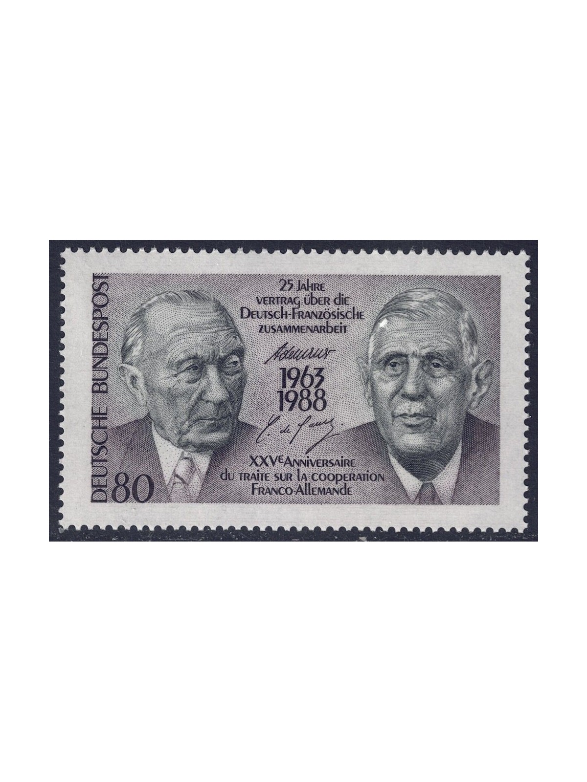 GERMANIA BRD 1988 Trattato sulla cooperazione franco-tedesca MNH**
