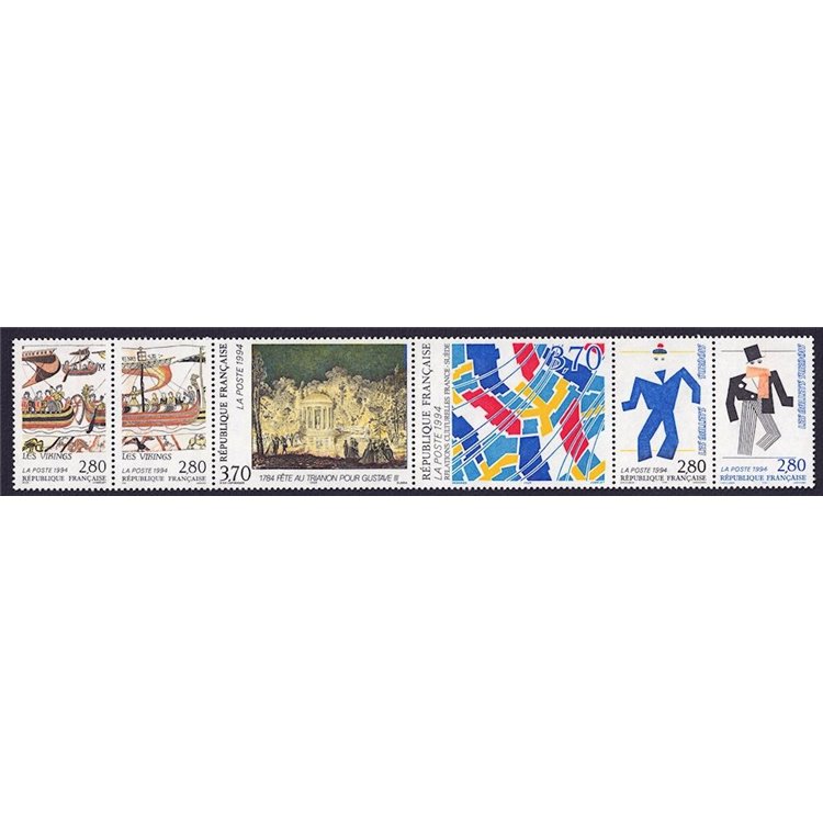 FRANCIA 1994 Relazioni culturali con la Svezia 6v MNH**