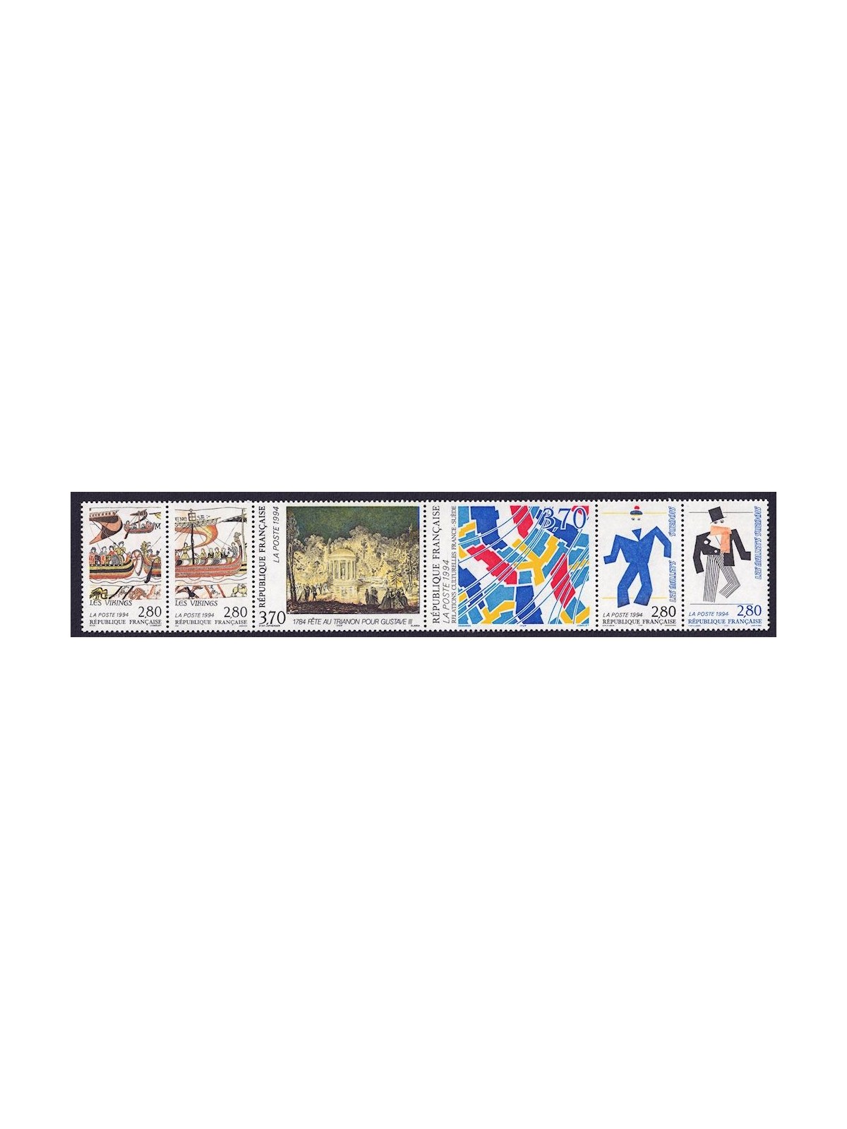FRANCE 1994 Cultural relations with Sweden 6v MNH**
