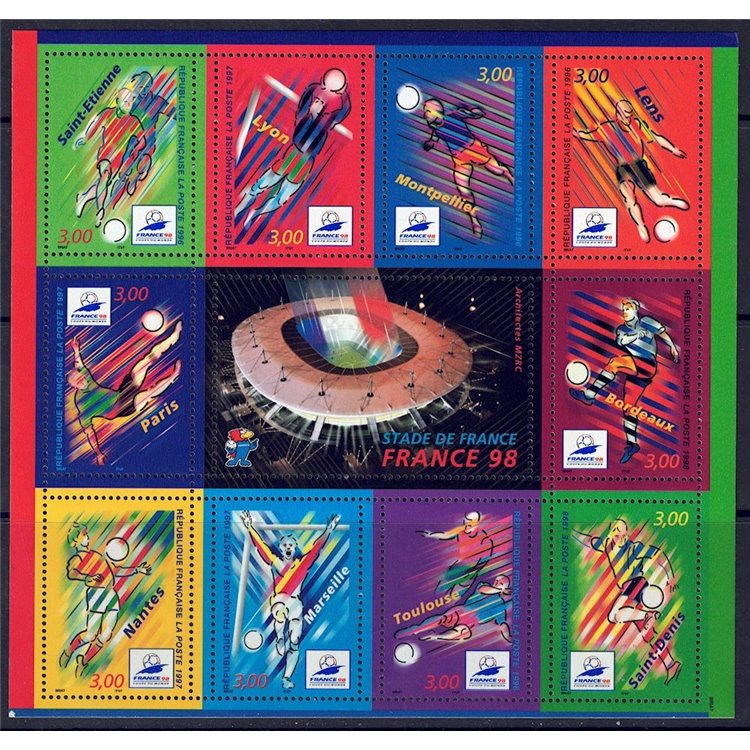 FRANCIA 1998 Coppa del Mondo di calcio LB MNH**