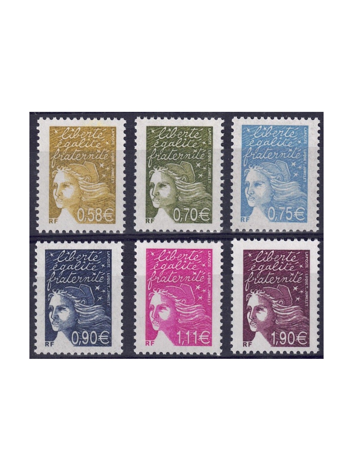 FRANCE 2003 Marianne of 14 July 6v MNH**