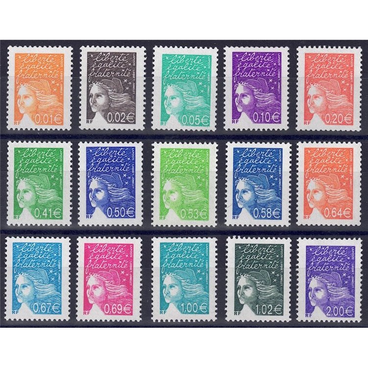 FRANCIA 2002 Marianna del 14 luglio 15v MNH**