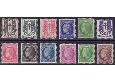 FRANCE 1945-47 Coat of Arms and Ceres 12v MNH**