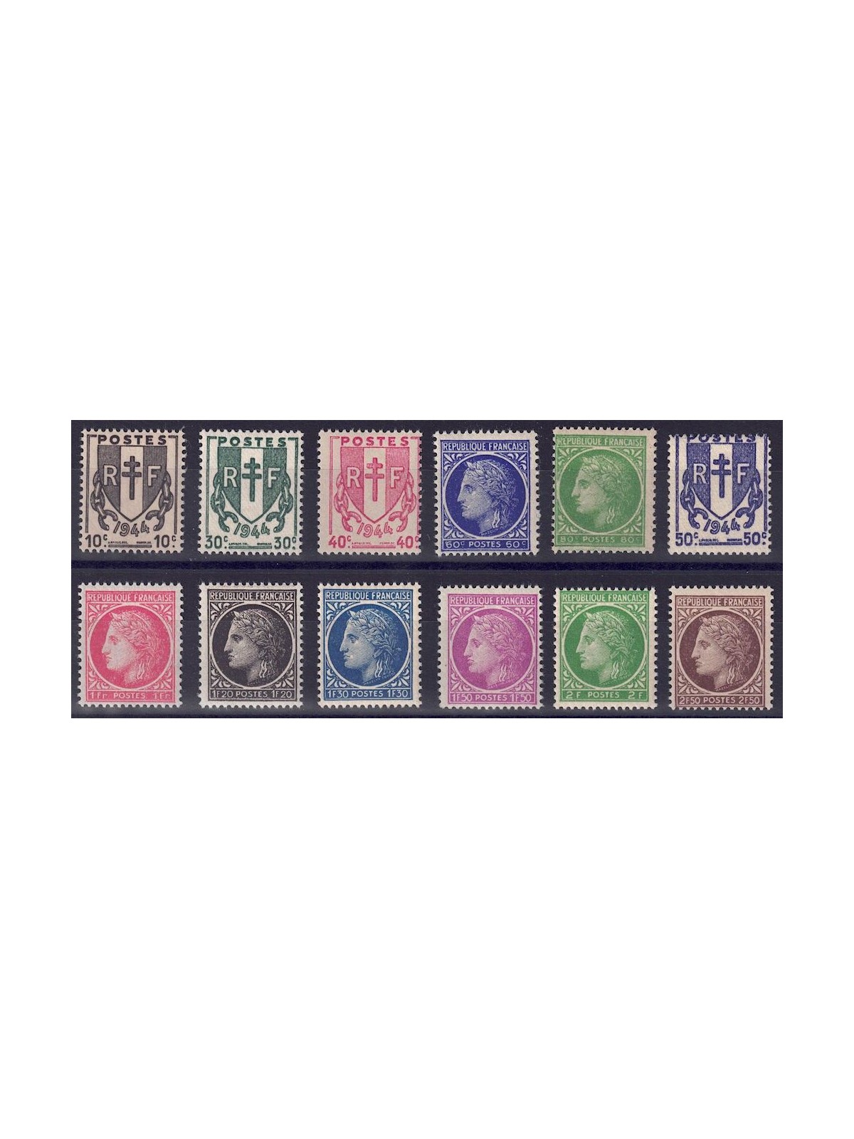 FRANCIA 1945-47 Stemma e Cerere 12v MNH**