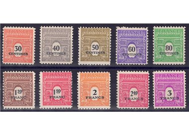 FRANCIA 1945 Arco di Trionfo 10v MNH**