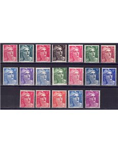 FRANCE 1945 Marianne of Gandon 19v MNH**