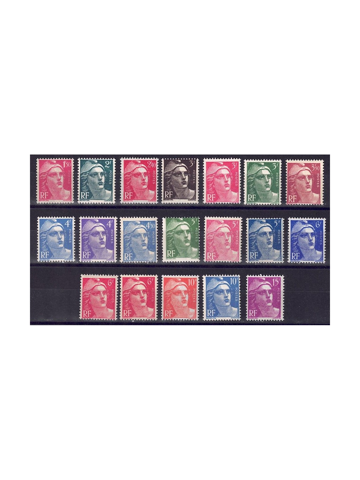 FRANCE 1945 Marianne of Gandon 19v MNH**