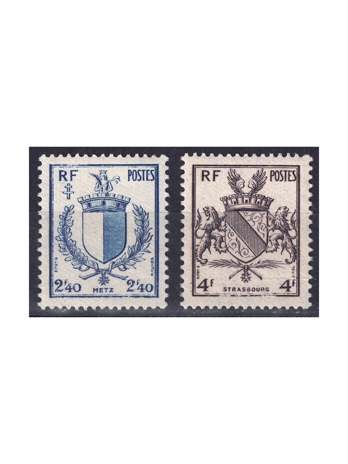 FRANCE 1945 Liberation of Metz and Strasbourg 2v MNH**