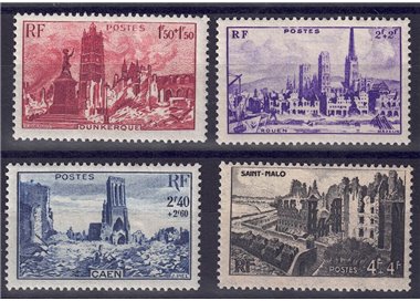 FRANCIA 1945 Città distrutte 4v MH*
