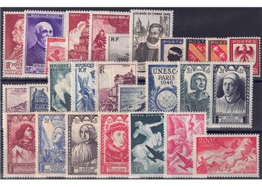 FRANCE 1946 Complete Year 27v MNH**
