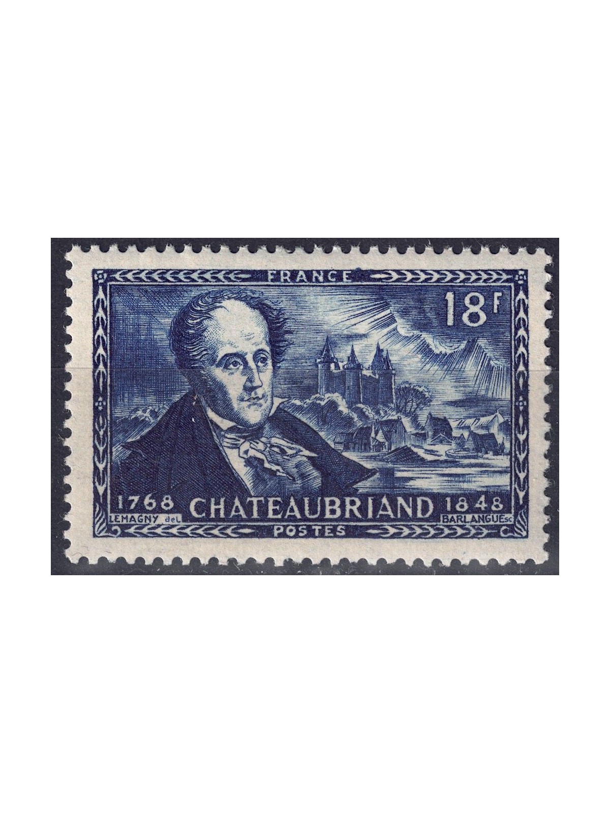 FRANCE 1948 François René de Chateaubriand MNH**