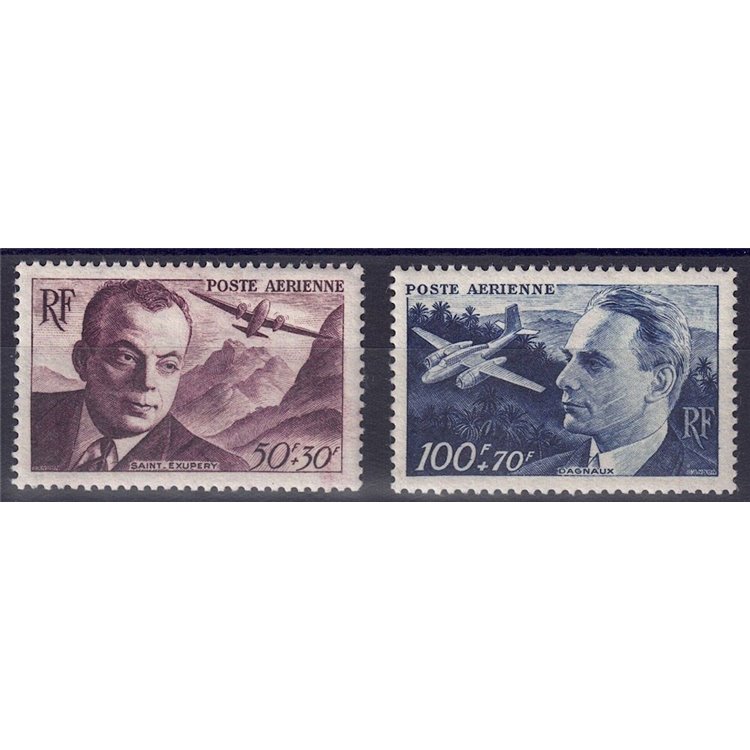 FRANCE 1948 Airmail (Mutual Aid) 2v MNH**