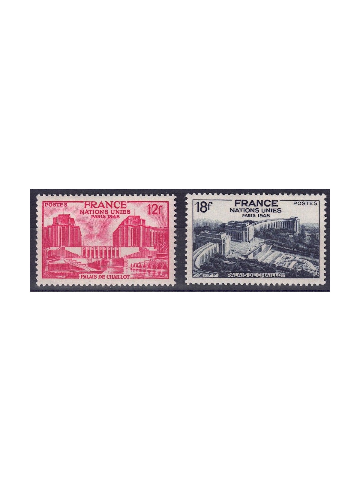 FRANCE 1948 United Nations Assembly 2v MNH**
