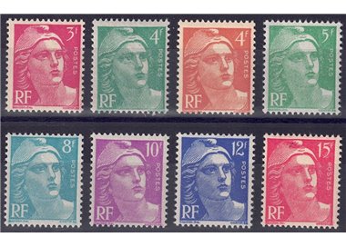 FRANCE 1948-49 Marianne of Gandon 8v MNH**