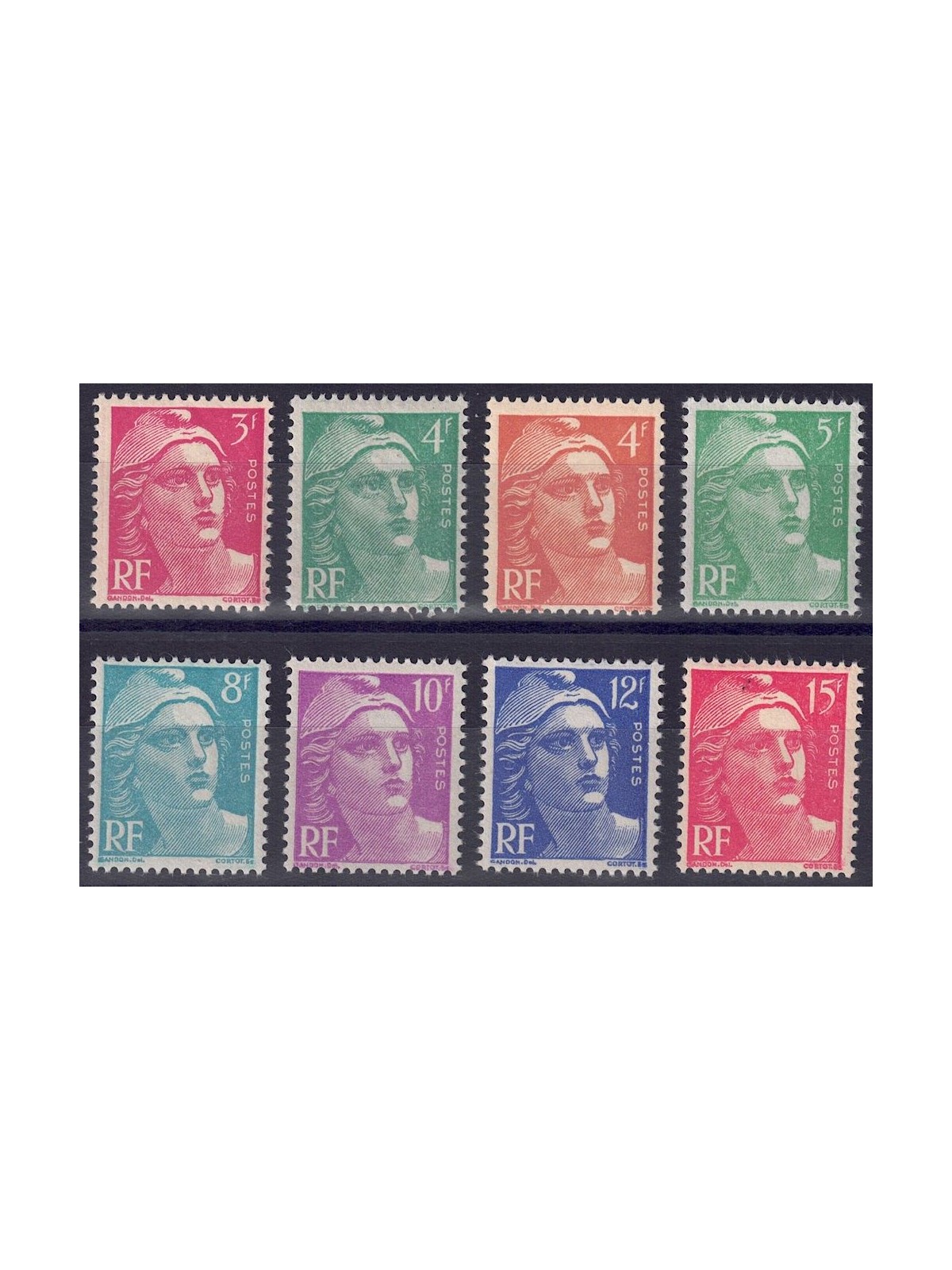 FRANCE 1948-49 Marianne of Gandon 8v MNH**
