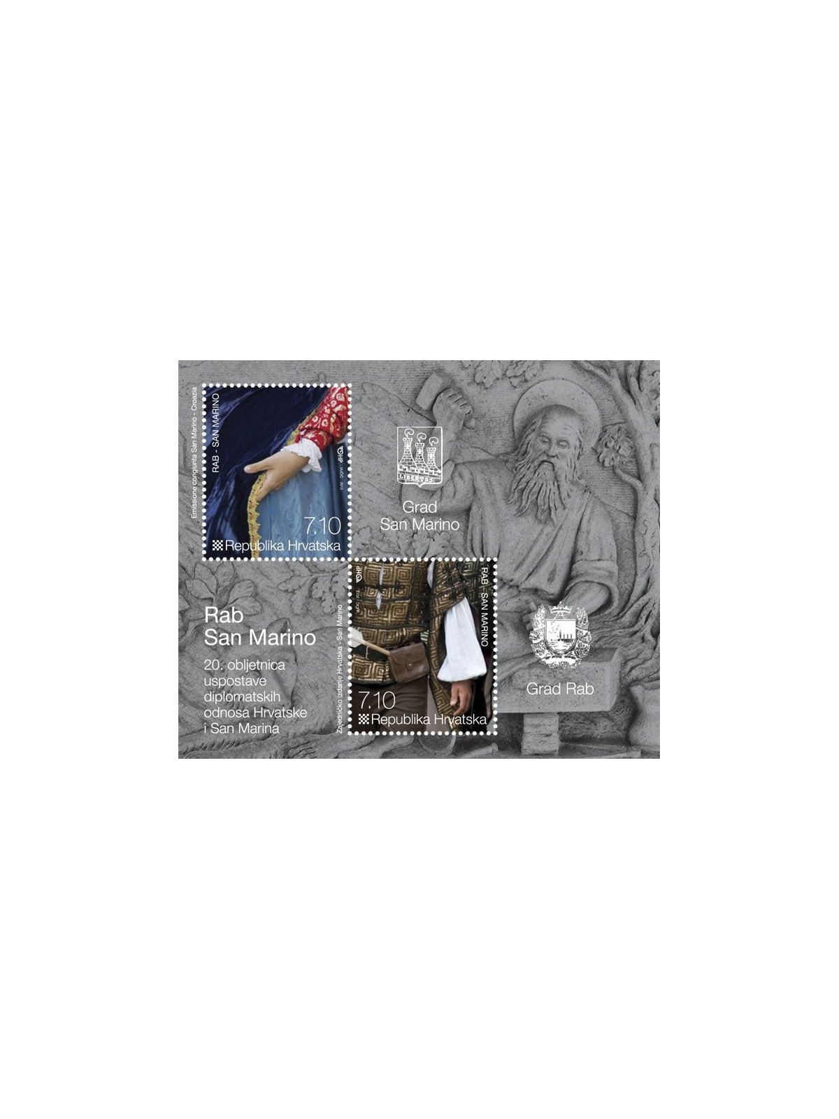 CROATIA 2012 Relations between San Marino and Croatia s/s MNH**