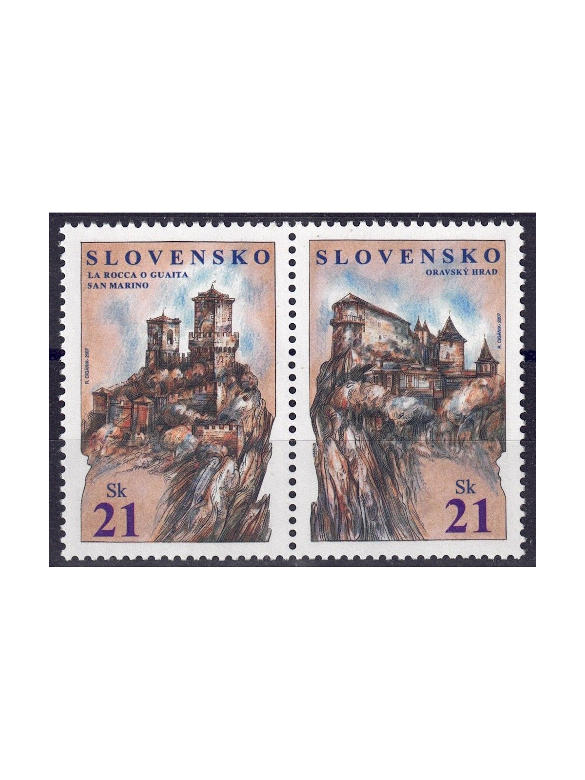 SLOVAKIA 2007 Rocks of Freedom 2v MNH**