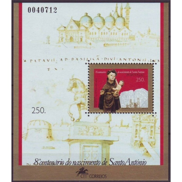PORTUGAL 1995 Saint Anthony of Padua s/s MNH**