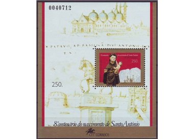 PORTUGAL 1995 Saint Anthony of Padua s/s MNH**